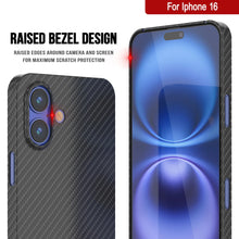 Load image into Gallery viewer, Punkcase iPhone 16 Carbon Fiber Case [AramidShield Series] Ultra Slim &amp; Light Kevlar [Black]
