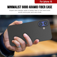 Load image into Gallery viewer, Punkcase iPhone 16 Carbon Fiber Case [AramidShield Series] Ultra Slim &amp; Light Kevlar [Black]
