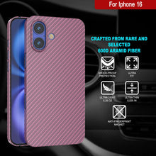 Load image into Gallery viewer, Punkcase iPhone 16 Carbon Fiber Case [AramidShield Series] Ultra Slim &amp; Light Kevlar [Pink]
