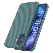 Load image into Gallery viewer, Punkcase iPhone 16 Carbon Fiber Case [AramidShield Series] Ultra Slim &amp; Light Kevlar [Teal]
