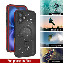 Load image into Gallery viewer, iPhone 16 Plus Waterproof Case [Kickstud 2.0 Series] Protective IP68 Cover W/Screen Protector &amp; Kickstand [Red]
