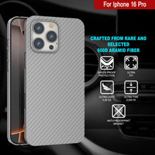 Load image into Gallery viewer, Punkcase iPhone 16 Pro Carbon Fiber Case [AramidShield Series] Ultra Slim &amp; Light Kevlar [White]
