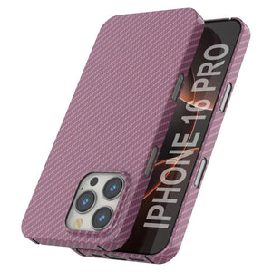 Punkcase iPhone 16 Pro Carbon Fiber Case [AramidShield Series] Ultra Slim & Light Kevlar [Pink]