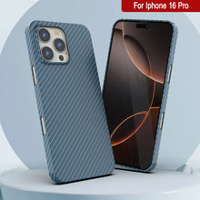 Load image into Gallery viewer, Punkcase iPhone 16 Pro Carbon Fiber Case [AramidShield Series] Ultra Slim &amp; Light Kevlar [Blue]
