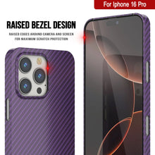 Load image into Gallery viewer, Punkcase iPhone 16 Pro Carbon Fiber Case [AramidShield Series] Ultra Slim &amp; Light Kevlar [Purple]
