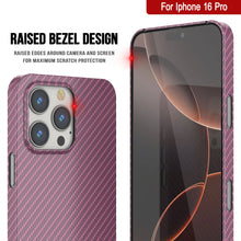 Load image into Gallery viewer, Punkcase iPhone 16 Pro Carbon Fiber Case [AramidShield Series] Ultra Slim &amp; Light Kevlar [Pink]
