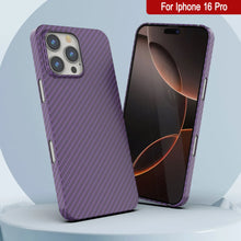 Load image into Gallery viewer, Punkcase iPhone 16 Pro Carbon Fiber Case [AramidShield Series] Ultra Slim &amp; Light Kevlar [Purple]
