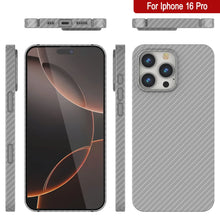 Load image into Gallery viewer, Punkcase iPhone 16 Pro Carbon Fiber Case [AramidShield Series] Ultra Slim &amp; Light Kevlar [White]
