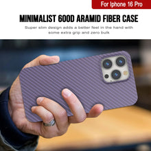 Load image into Gallery viewer, Punkcase iPhone 16 Pro Carbon Fiber Case [AramidShield Series] Ultra Slim &amp; Light Kevlar [Lilac]
