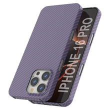 Load image into Gallery viewer, Punkcase iPhone 16 Pro Carbon Fiber Case [AramidShield Series] Ultra Slim &amp; Light Kevlar [Lilac]
