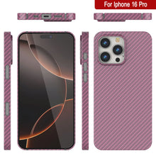 Load image into Gallery viewer, Punkcase iPhone 16 Pro Carbon Fiber Case [AramidShield Series] Ultra Slim &amp; Light Kevlar [Pink]
