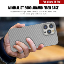 Load image into Gallery viewer, Punkcase iPhone 16 Pro Carbon Fiber Case [AramidShield Series] Ultra Slim &amp; Light Kevlar [White]
