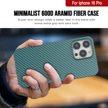 Load image into Gallery viewer, Punkcase iPhone 16 Pro Carbon Fiber Case [AramidShield Series] Ultra Slim &amp; Light Kevlar [Teal]
