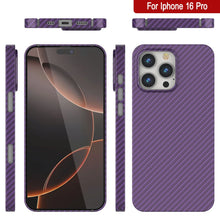 Load image into Gallery viewer, Punkcase iPhone 16 Pro Carbon Fiber Case [AramidShield Series] Ultra Slim &amp; Light Kevlar [Purple]
