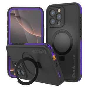 iPhone 16 Pro Max Waterproof Case [Kickstud 2.0 Series] Protective IP68 Cover W/Screen Protector & Kickstand [Purple]