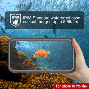 iPhone 16 Pro Max Waterproof Case [Kickstud 2.0 Series] Protective IP68 Cover W/Screen Protector & Kickstand [Grey]