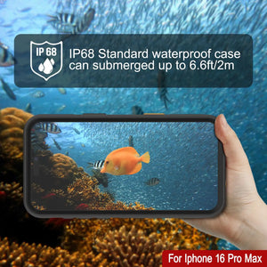 iPhone 16 Pro Max Waterproof Case [Kickstud 2.0 Series] Protective IP68 Cover W/Screen Protector & Kickstand [Black]