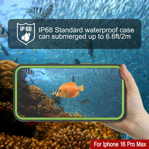 iPhone 16 Pro Max Waterproof Case [Kickstud 2.0 Series] Protective IP68 Cover W/Screen Protector & Kickstand [Green]