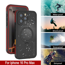 Load image into Gallery viewer, iPhone 16 Pro Max Waterproof Case [Kickstud 2.0 Series] Protective IP68 Cover W/Screen Protector &amp; Kickstand [Red]
