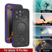 Load image into Gallery viewer, iPhone 16 Pro Max Waterproof Case [Kickstud 2.0 Series] Protective IP68 Cover W/Screen Protector &amp; Kickstand [Purple]
