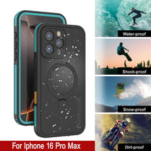 Load image into Gallery viewer, iPhone 16 Pro Max Waterproof Case [Kickstud 2.0 Series] Protective IP68 Cover W/Screen Protector &amp; Kickstand [Teal]
