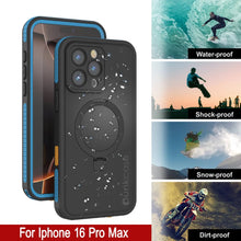 Load image into Gallery viewer, iPhone 16 Pro Max Waterproof Case [Kickstud 2.0 Series] Protective IP68 Cover W/Screen Protector &amp; Kickstand [Blue]
