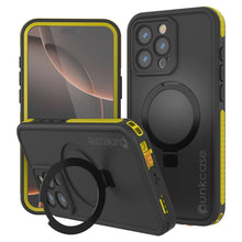 Load image into Gallery viewer, iPhone 16 pro Waterproof Case [Kickstud 2.0 Series] Protective IP68 Cover W/Screen Protector &amp; Kickstand (Yellow)
