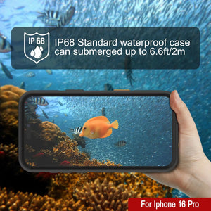 iPhone 16 pro Waterproof Case [Kickstud 2.0 Series] Protective IP68 Cover W/Screen Protector & Kickstand [Black]