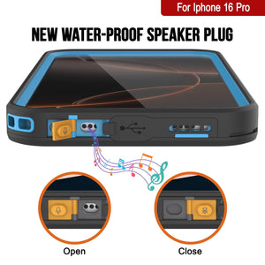 iPhone 16 pro Waterproof Case [Kickstud 2.0 Series] Protective IP68 Cover W/Screen Protector & Kickstand [Blue]