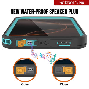 iPhone 16 pro Waterproof Case [Kickstud 2.0 Series] Protective IP68 Cover W/Screen Protector & Kickstand [Teal]