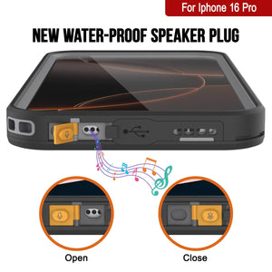 iPhone 16 pro Waterproof Case [Kickstud 2.0 Series] Protective IP68 Cover W/Screen Protector & Kickstand [Grey]