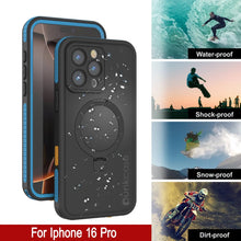 Load image into Gallery viewer, iPhone 16 pro Waterproof Case [Kickstud 2.0 Series] Protective IP68 Cover W/Screen Protector &amp; Kickstand [Blue]
