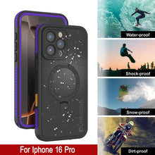 Load image into Gallery viewer, iPhone 16 pro Waterproof Case [Kickstud 2.0 Series] Protective IP68 Cover W/Screen Protector &amp; Kickstand [Purple]
