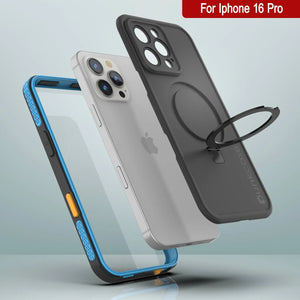 iPhone 16 pro Waterproof Case [Kickstud 2.0 Series] Protective IP68 Cover W/Screen Protector & Kickstand [Blue]