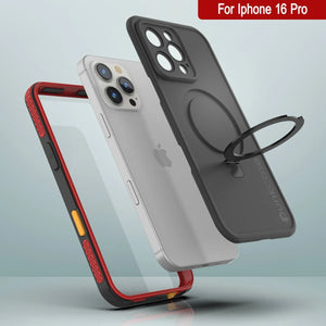 iPhone 16 pro Waterproof Case [Kickstud 2.0 Series] Protective IP68 Cover W/Screen Protector & Kickstand [Red]