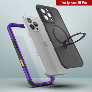 iPhone 16 pro Waterproof Case [Kickstud 2.0 Series] Protective IP68 Cover W/Screen Protector & Kickstand [Purple]