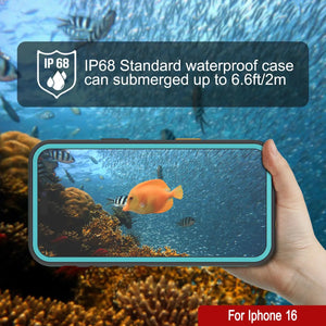 iPhone 16 Waterproof Case [Kickstud 2.0 Series] Protective IP68 Cover W/Screen Protector & Kickstand [Teal]