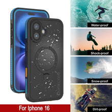 Load image into Gallery viewer, iPhone 16 Waterproof Case [Kickstud 2.0 Series] Protective IP68 Cover W/Screen Protector &amp; Kickstand [Blue]
