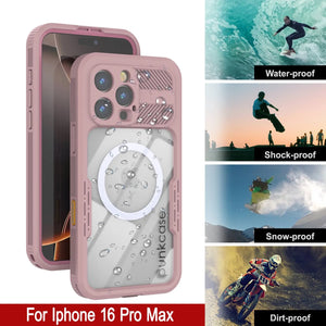 iPhone 16 Pro Max Waterproof Case [Alpine 2.0 Series] [Slim Fit] [IP68 Certified] [Shockproof] [Pink]