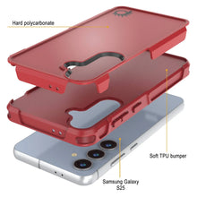 Load image into Gallery viewer, PunkCase Galaxy S25 Case, [Spartan 2.0 Series] Clear Rugged Heavy Duty Cover [Red]
