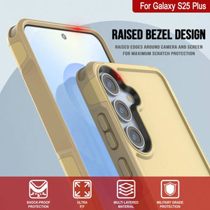 PunkCase Galaxy S25+ Plus Case, [Spartan 2.0 Series] Clear Rugged Heavy Duty Cover [Yellow]