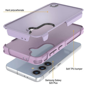 PunkCase Galaxy S25+ Plus Case, [Spartan 2.0 Series] Clear Rugged Heavy Duty Cover [Lilac]