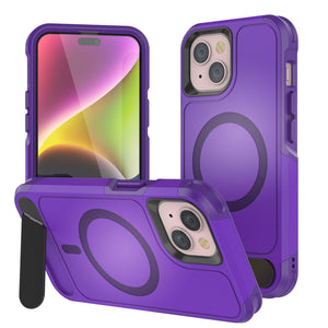 PunkCase iPhone 13 Case, [Spartan X Series] Rugged Heavy Duty Cover W/Kickstand+MagRing [purple]