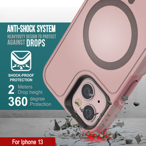 PunkCase iPhone 13 Case, [Spartan X Series] Rugged Heavy Duty Cover W/Kickstand+MagRing [pink]