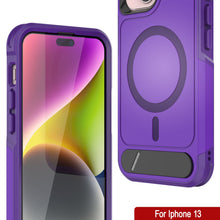 Load image into Gallery viewer, PunkCase iPhone 13 Case, [Spartan X Series] Rugged Heavy Duty Cover W/Kickstand+MagRing [purple]
