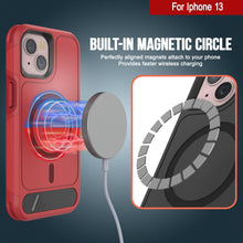 Load image into Gallery viewer, PunkCase iPhone 13 Case, [Spartan X Series] Rugged Heavy Duty Cover W/Kickstand+MagRing [red]
