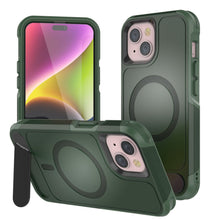 Load image into Gallery viewer, PunkCase iPhone 13 Case, [Spartan X Series] Rugged Heavy Duty Cover W/Kickstand+MagRing [dark green]
