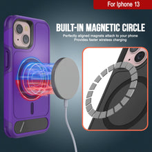 Load image into Gallery viewer, PunkCase iPhone 13 Case, [Spartan X Series] Rugged Heavy Duty Cover W/Kickstand+MagRing [purple]
