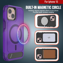 Load image into Gallery viewer, PunkCase iPhone 13 Case, [Spartan X Series] Rugged Heavy Duty Cover W/Kickstand+MagRing [purple]
