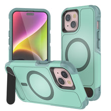 Load image into Gallery viewer, PunkCase iPhone 14 Case, [Spartan X Series] Rugged Heavy Duty Cover W/Kickstand+MagRing [teal]
